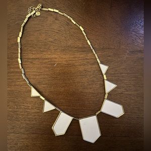 House of Harlow White Leather and Gold Necklace